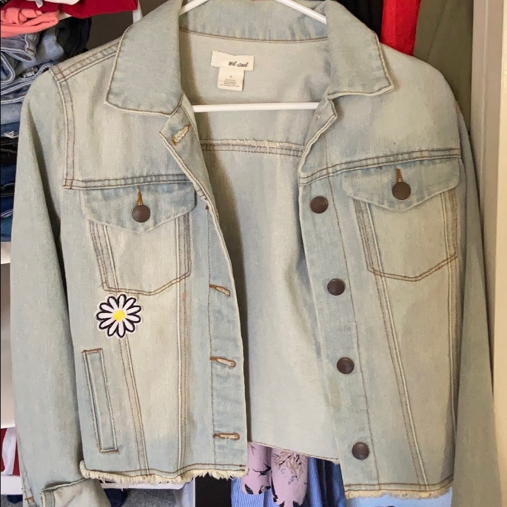 Wet Seal light denim jacket with raw hem